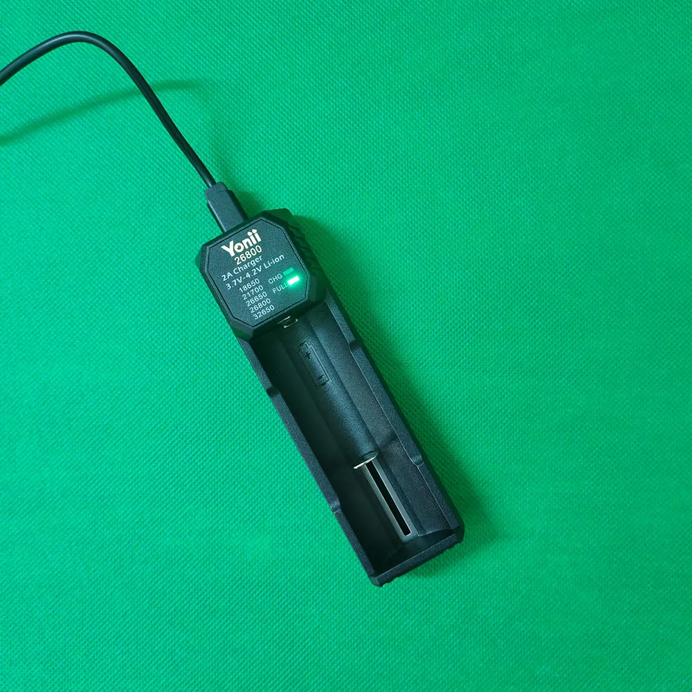 Yonii 26800 Charger for 3.7-4.2V Li-ion 18650 21700 26650 26800 32650 Flashlight Battery
