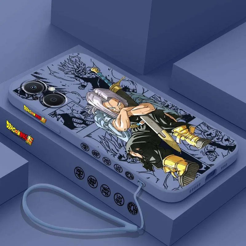 D-Dragon Ball Trunks Anime Cover For OPPO Reno 8 7 6 5 A96 A78 A74 A72 A58 A53 A40 A54s Lite 5G Liquid Left Rope Phone case