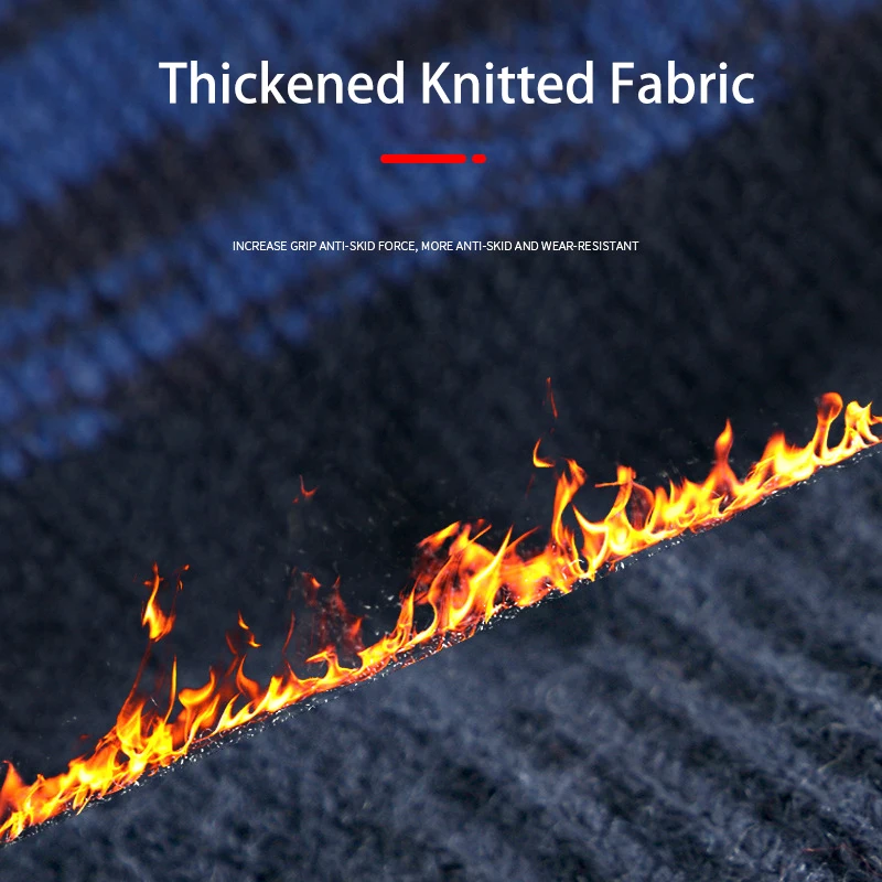 قفازات الشتاء للرجال محبوك حجم كبير قفازات دافئة الدراجات الذكور مكتب الصوف عدم الانزلاق شاشة تعمل باللمس الاكريليك قفازات سميكة لينة #2