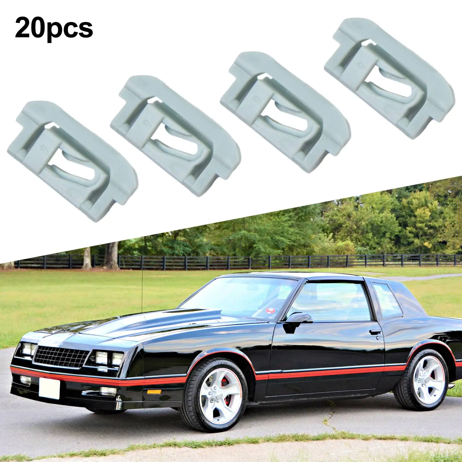 20 قطعة زجاج السيارة الأمامي والنافذة الخلفية مقاطع صب الزخرفية لنافذة تقليم صب كليب- 1978-1988- 20 مقاطع اكسسوارات السيارات