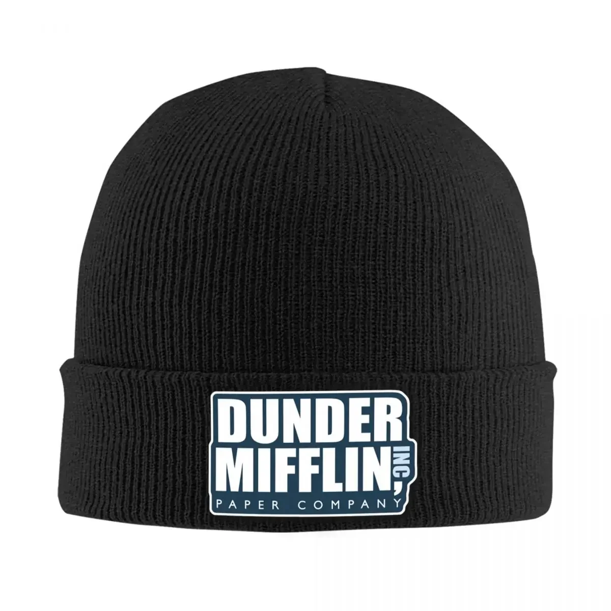 قبعات Dunder Mifflin London المحبوكة ذات القبعات العصرية للحفاظ على الدفء، قبعات محبوكة سميكة وعصرية للاستخدام الخارجي