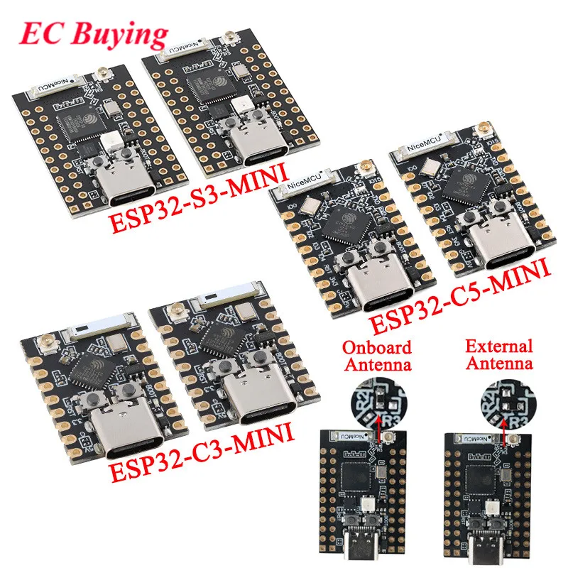 10pcs/1pc ESP32-C3-MINI ESP32-C5 ESP32-S3-MINI 2.4G Dual-Band WiFi Bluetooth-Compatible Wireless Module Development Board ZigBee