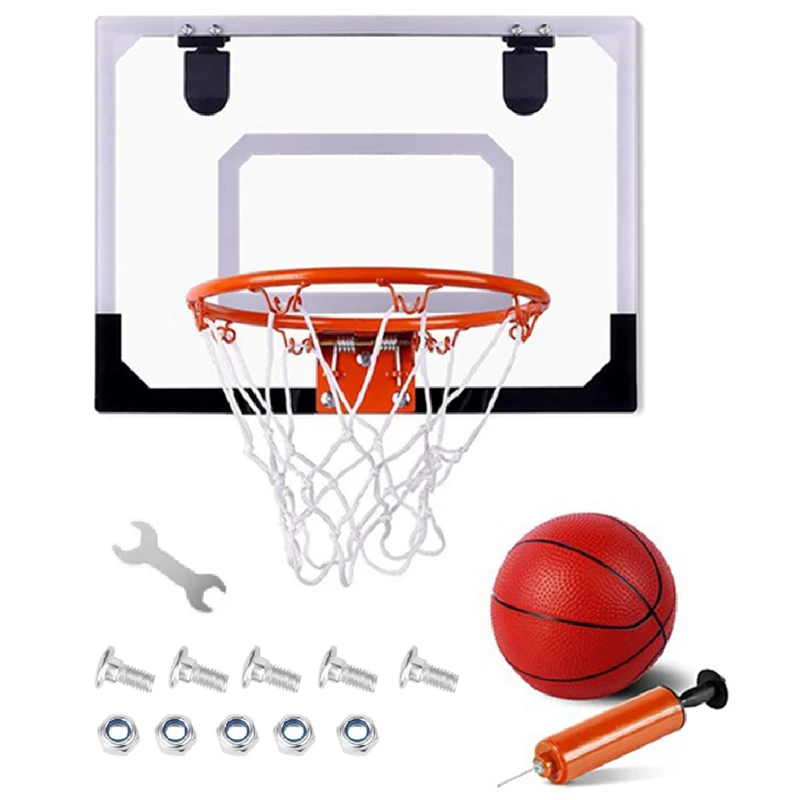 Mini Hoop Interior Mini Basketball Set Hanging On The Door,With A Ball And Pump,Sports Set