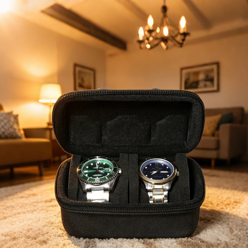 2 cajas para relojes, almacena - Luxury Watch Travel Case reseña y precio