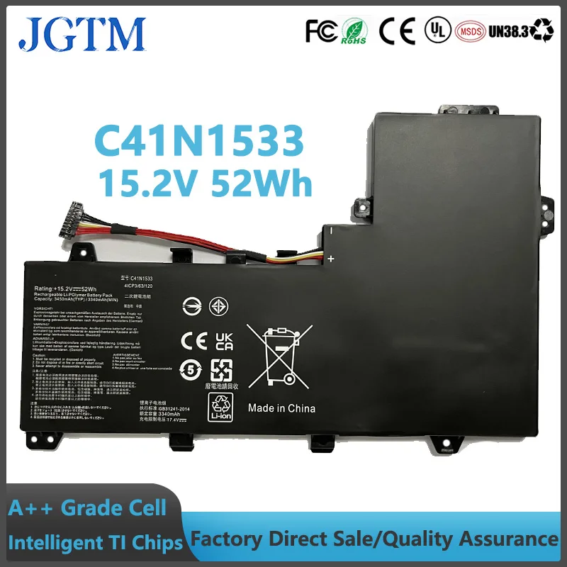 C41N1533 15.2V 52Wh Laptop Battery for Asus Q524U Q534U Q524UQ Q524UQK Q534UX Q534UXK Q504UQ Q504UX ZenBook Flip UX560UQ Battery