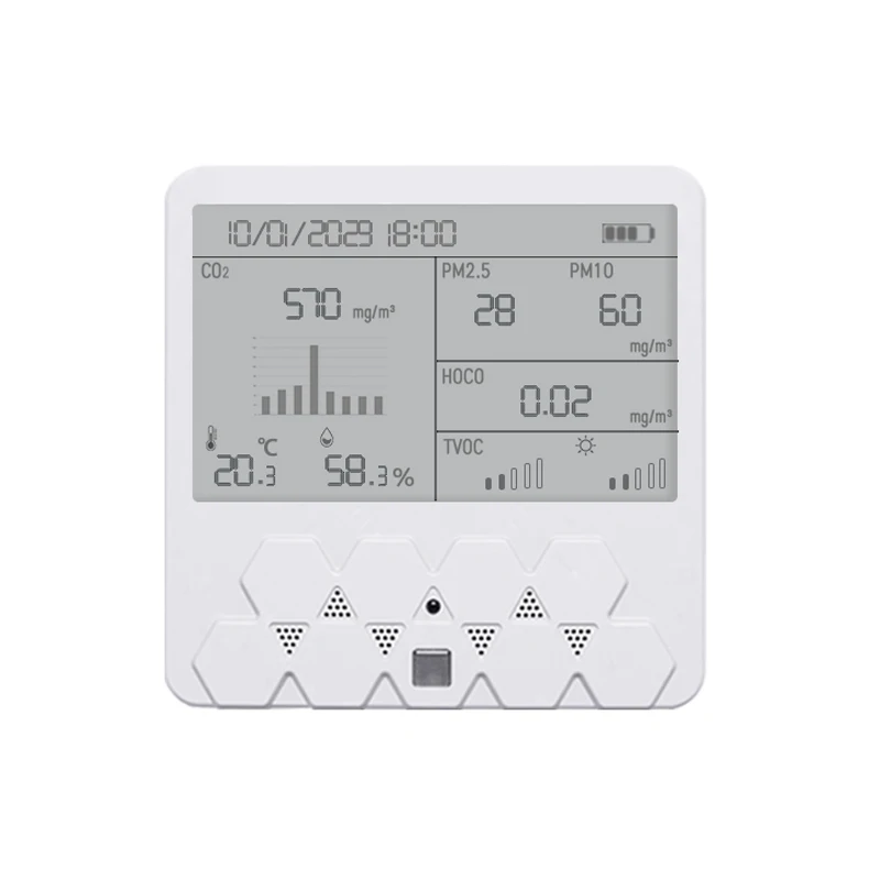 Battery Powered Air Quality Sensor 3 in One Air Quality Monitor CO2  Temperature Humidity
