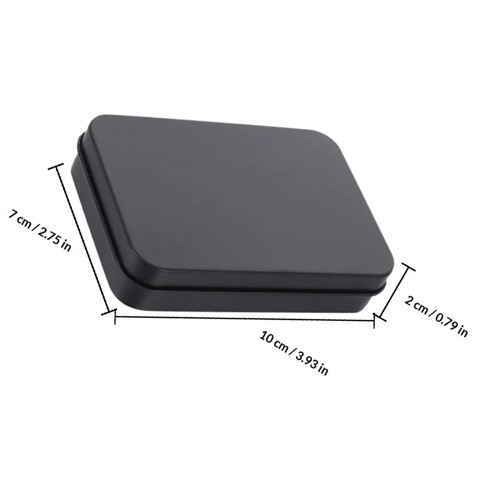 2Pcs Iron Box Game Cards Storage Organizer Rectangular Metal Tin Playing Card Storage Container Desktop Card Deck Case Black