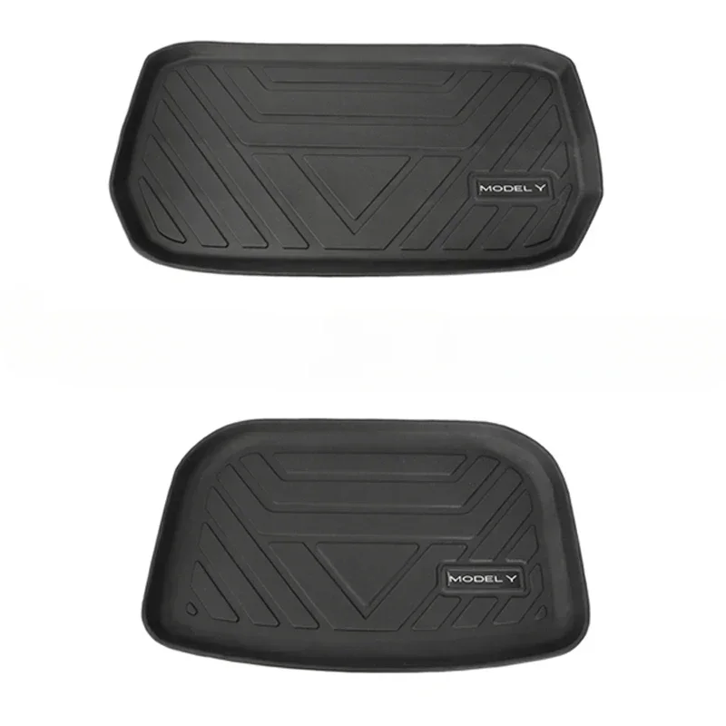 TPE Pad Front Rear Mat for Tesla Model Y Mat Interior Accessories Trunk Cargo Tray Floor Mats with Modely Trunk Protective Pads