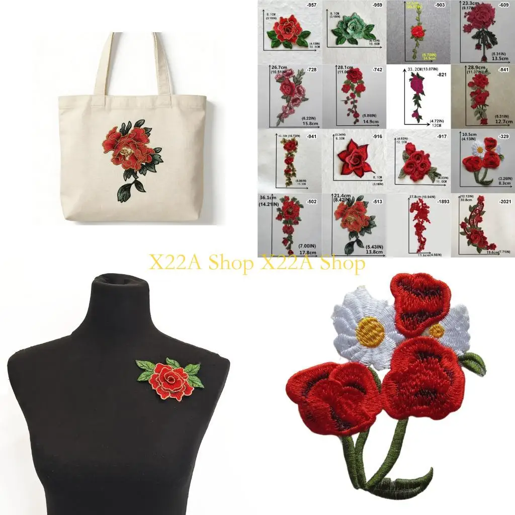 Unique Creative Cloth Flower Embellishment Embroidery Stickers For Clothes Pattern