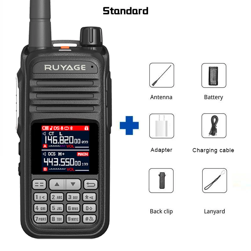 Ruyage-Amateur Two Way Radio, Walkie Talkie, Air Band, Full Band, Police Scanner, Marine Talkie, 256CH, 108-520MHz