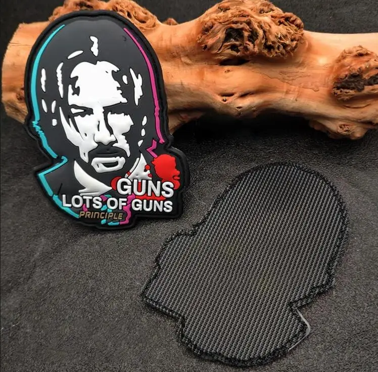 Johnwick Classic Movie Lines PVC And Glow in dark Patches Hook Loop Tactical Patch for Clothing Keanu Personality Badge Armband