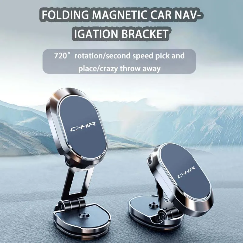 

Metal Magnetic Attraction Car Phone Holder GPS Holder for Toyota C-HR logo Camry GR YARiS C-HR Corolla Rav4 2024 Accessories