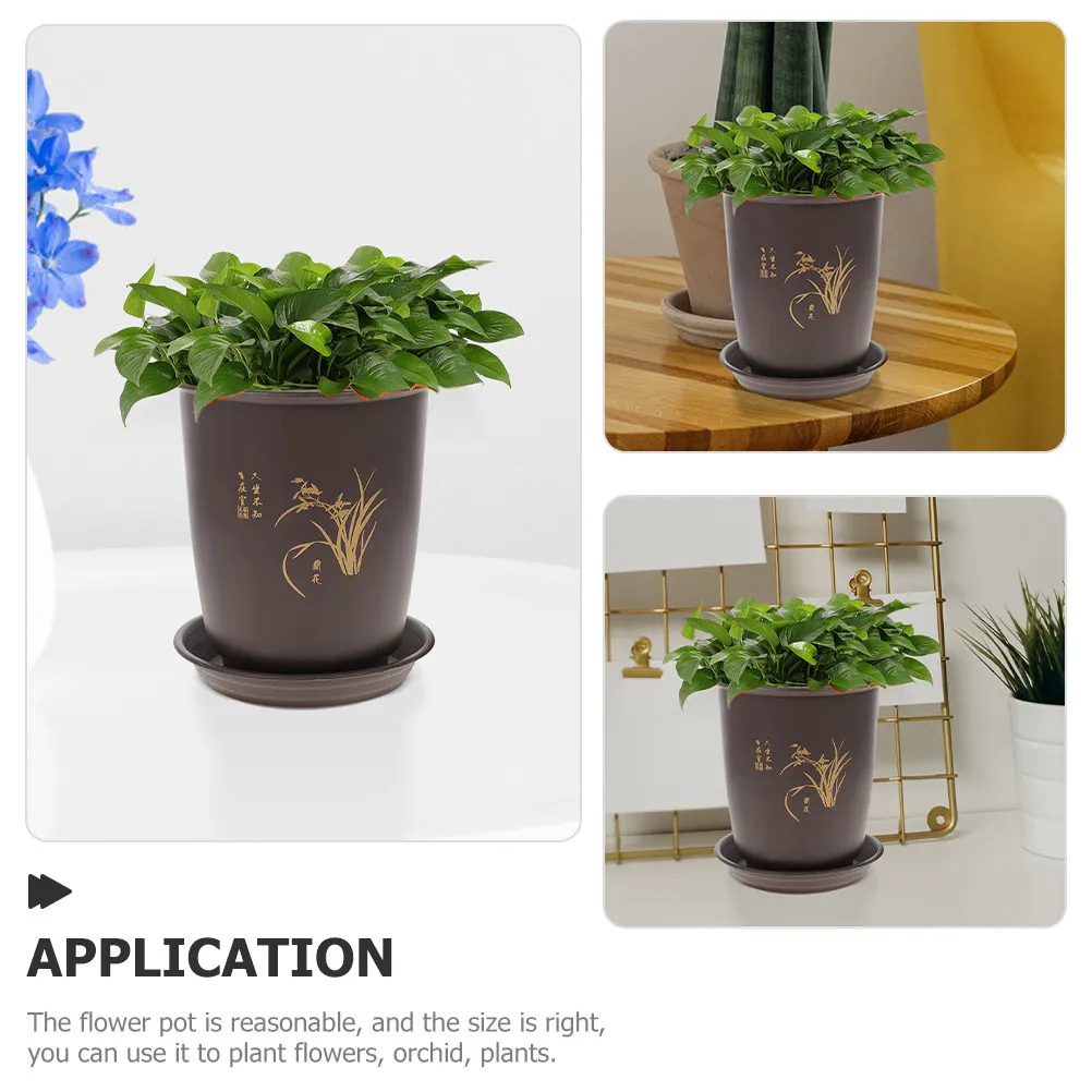 

4Sets Orchid Planter with Saucer Plastic Flower Pot for Indoor Plants Garden Decor Breathable Planting Container