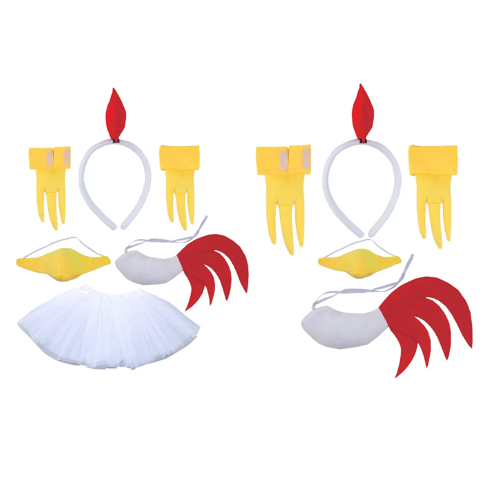Chicken Animal Costume Cute Novelty Animal Dress up Easter Chick Headband Set for Christmas Party Cosplay Halloween Adults