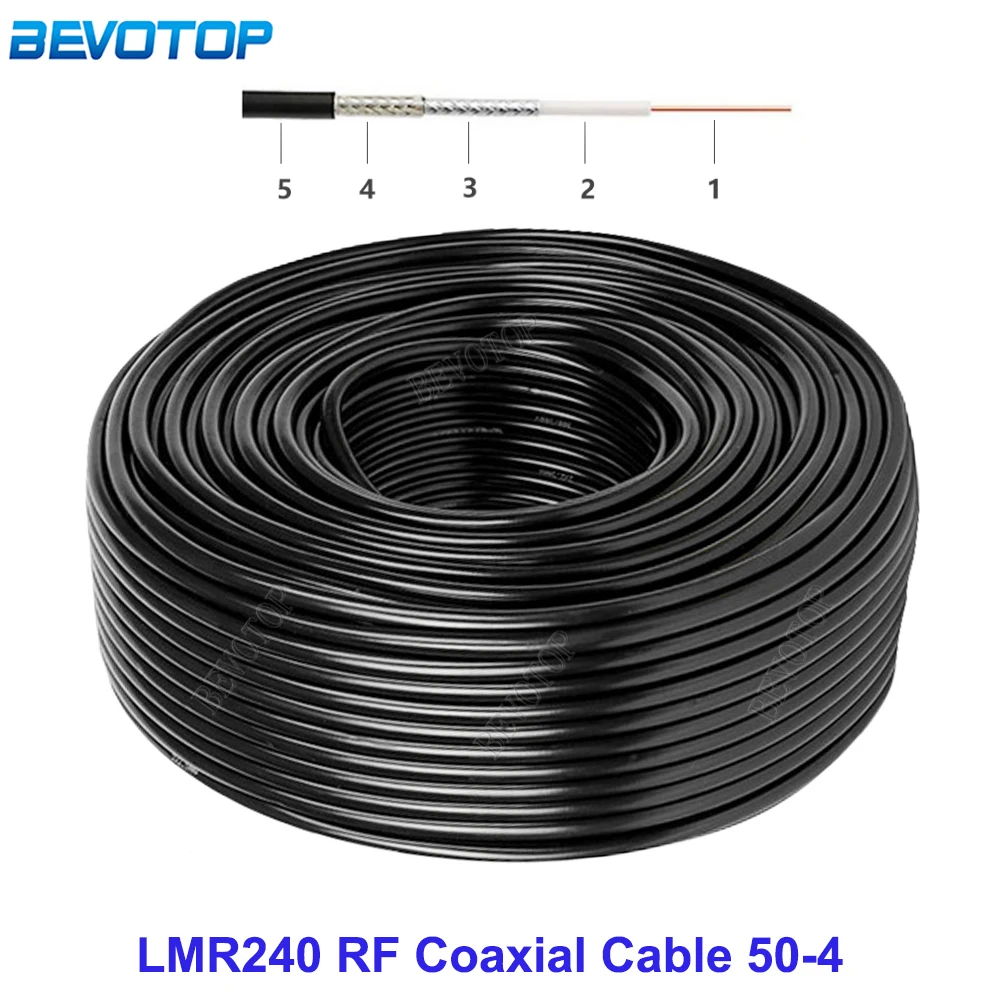 LMR240 RF Coaxial Cable 50ohm 50-4 LMR-240 Coax Pigtail Wire Antenna Pigtail Jumper Cable for Microwave Radio Project 50cm-200m