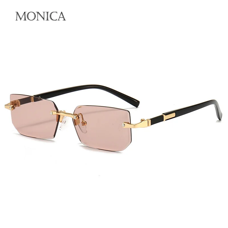 Fashion Rimless Sunglasses Men Women Populare Frameless Sun Glasses Male Female Classic Small Square Summer Traveling Shades