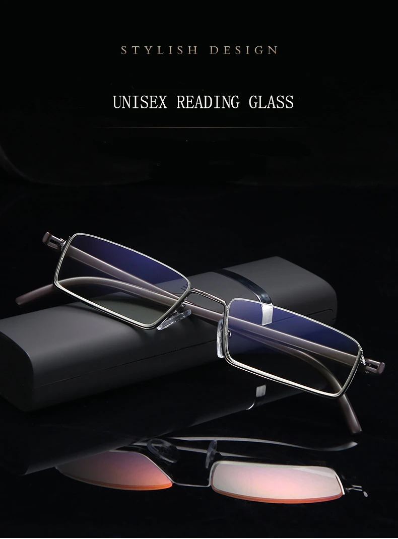 

DOISYER TR90 Presbyopic Glasses Man Blue Light Reading Glasses Woman Metal Square Half Eye Sight Plus Lenses +1.50+2.00+2.50