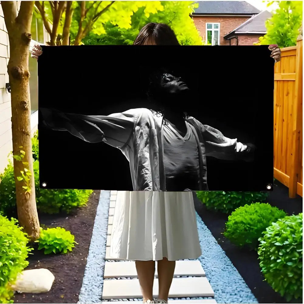 Michael JacksonES Alluring  Flags Edgeless four-ring hanging decor indoor outdoor compatible easy for hanging display