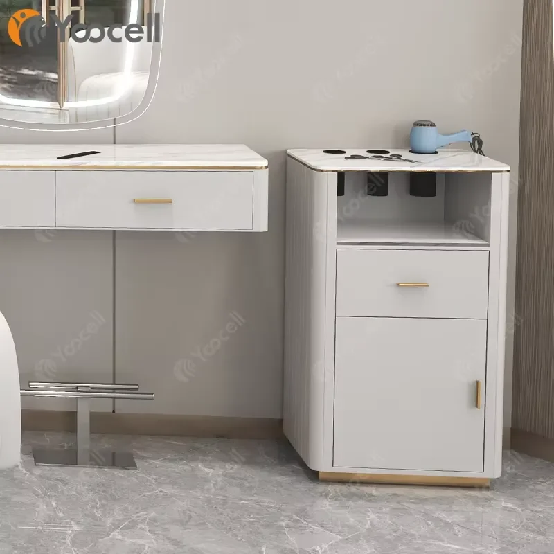 Yoocell White Pushcart Station Facial Pushcart Salon Station Equipment with Beauty Salon Drawer