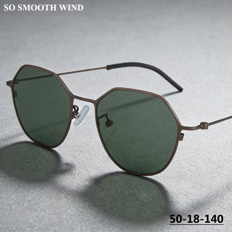 

Многоугольные солнцезащитные очки из чистого титана, квадратные солнцезащитные очки, мужские и женские солнцезащитные очки с защитой от ультрафиолета, модные очки, аксессуары для очков