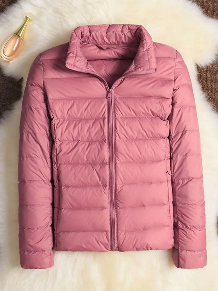 Abrigo de plumón de pato ultraligero para mujer, Parkas portátiles a prueba de viento, prendas de vestir exteriores, invierno, 0-10 ℃