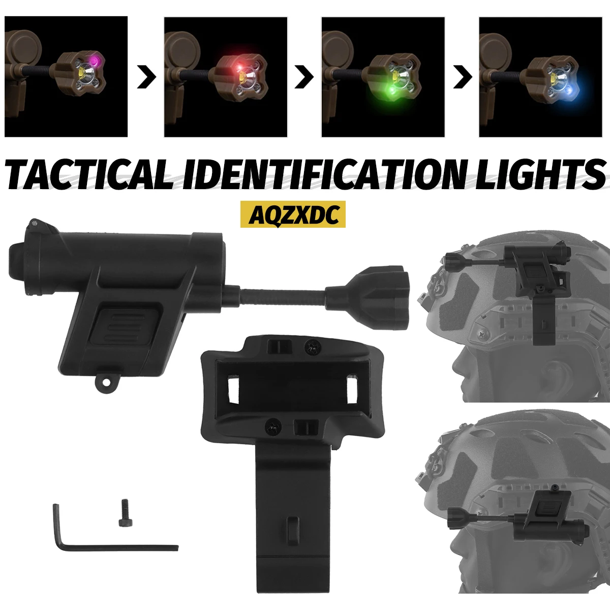 

New LED Tactical Helmet Light with Six Lighting Effects Multif Adjustable Flashlight Outdoor Hunting Airsoft Helmet Accessories