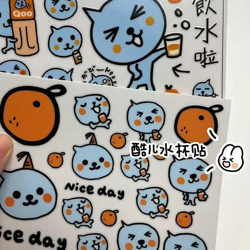 

1Pcs Cartoon Blue Water Drop Cool Transparent Sticker Gooka Accessories Girl Water Cup Phone Case Cutting Decorative Sticker Toy