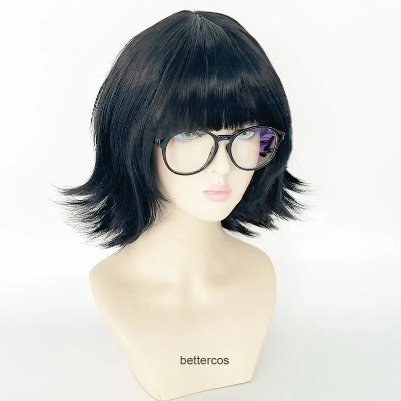 Shizuku Murasaki cosplay wig Hunter x Hunter short black styled heat resistant synthetic hair anime wigs with glasses wig cap ns