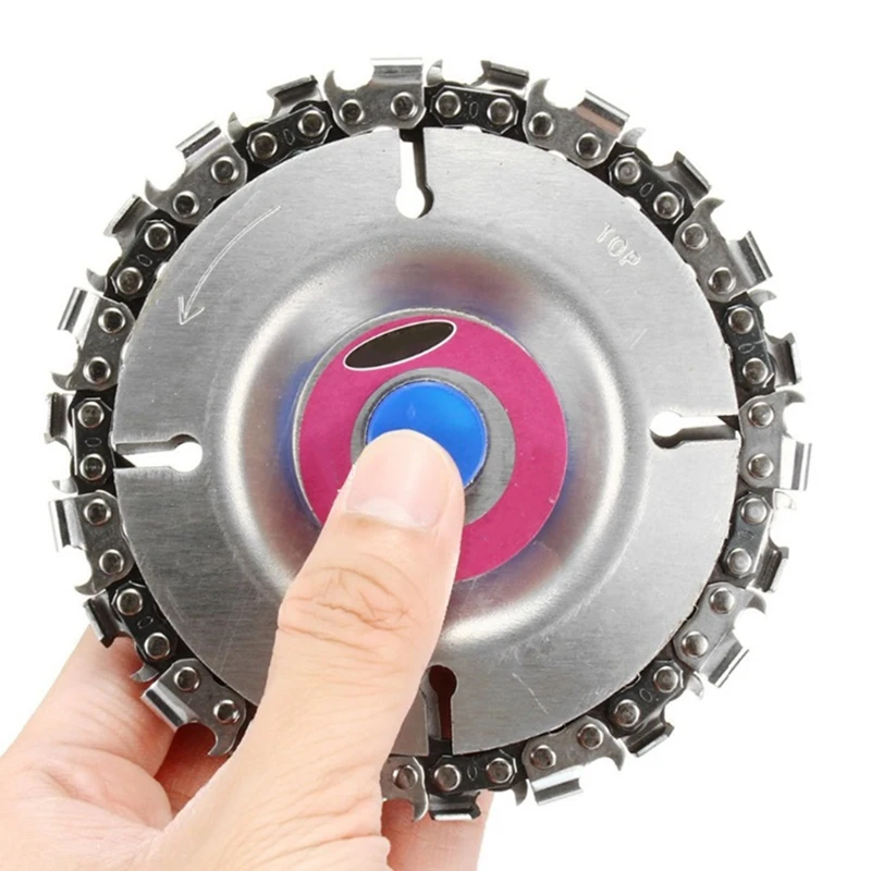 2025 nuevo 8 Uds 5/8 pulgadas disco de cadena para tallado de madera-4 pulgadas 22 dientes amoladora disco de sierra para tallado de madera para amoladora angular de 4 pulgadas/4-1/2 pulgadas