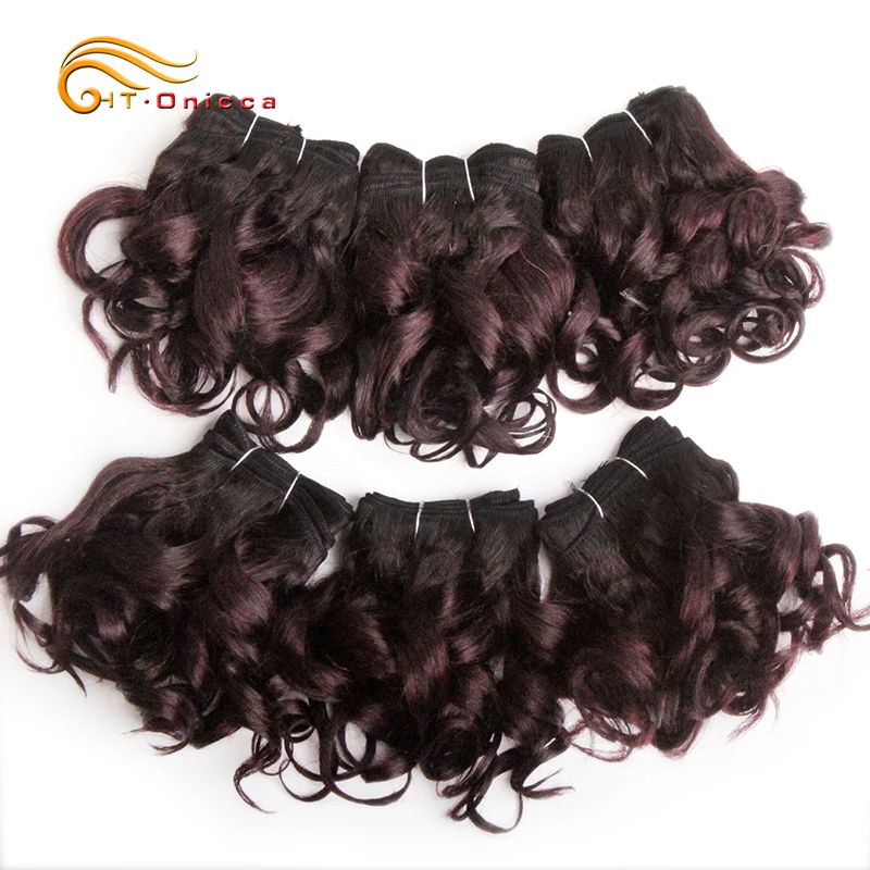 Mechones de cabello humano rizado 100%, mechones de cabello brasileño tejido, Color 1B/2/4/30/33/99J, 6 unidades por lote