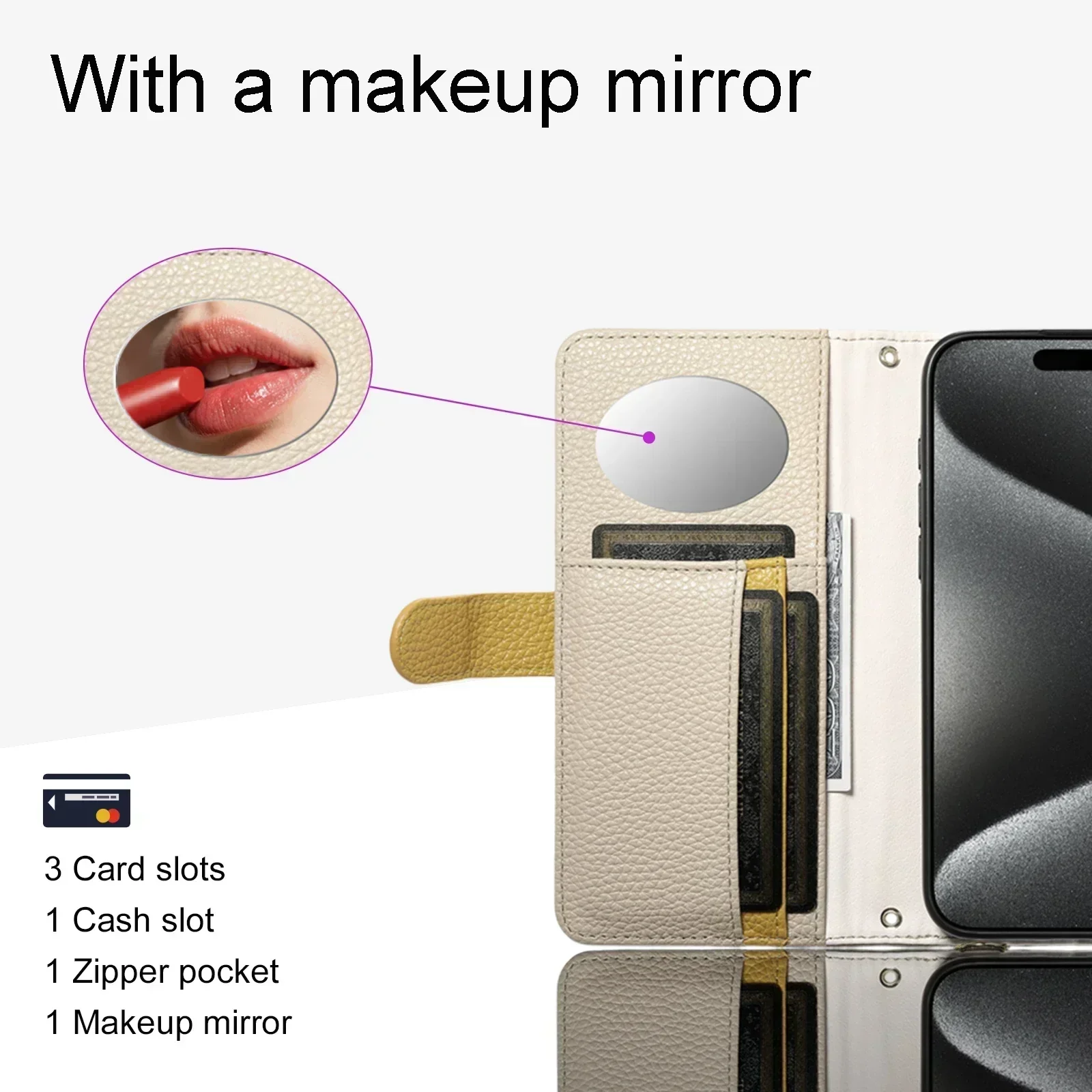 حافظة محفظة جلدية حقيبة هاتف كروس مع فتحات بطاقات متعددة لهاتف آيفون 17 16e 15 Plus 14 13 12 11 Xs Max Pro #5