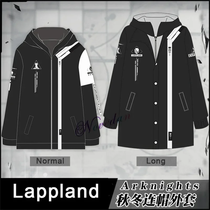 A Game Arknights Rhodes Island Zipper Hoodie Anime Guard Lappland Cosplay Jacket Long Coat Harajuku Streetwear Coats And Jackets