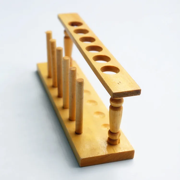 1pcs Test Tube Rack Wooden Laboratory Test tube Stand Shelf Lab School Supplies 6 holes