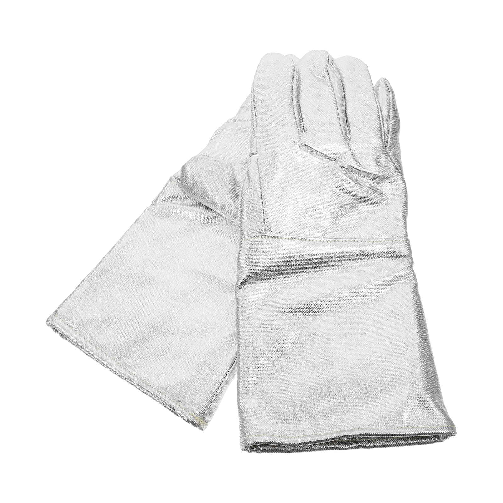 

2 Pcs Resistant Gloves Fireproof Aluminum Foil Industrial Metallic Oven Mitts Heat Glove Safety Electric Gloves