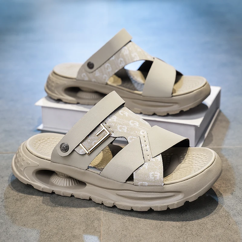 

Men's Sandals Summer 2026 New Casual Wear Soft Bottom Anti-slip Driving Beach Work Shoes Two-use Comfortable Breathable Slippers