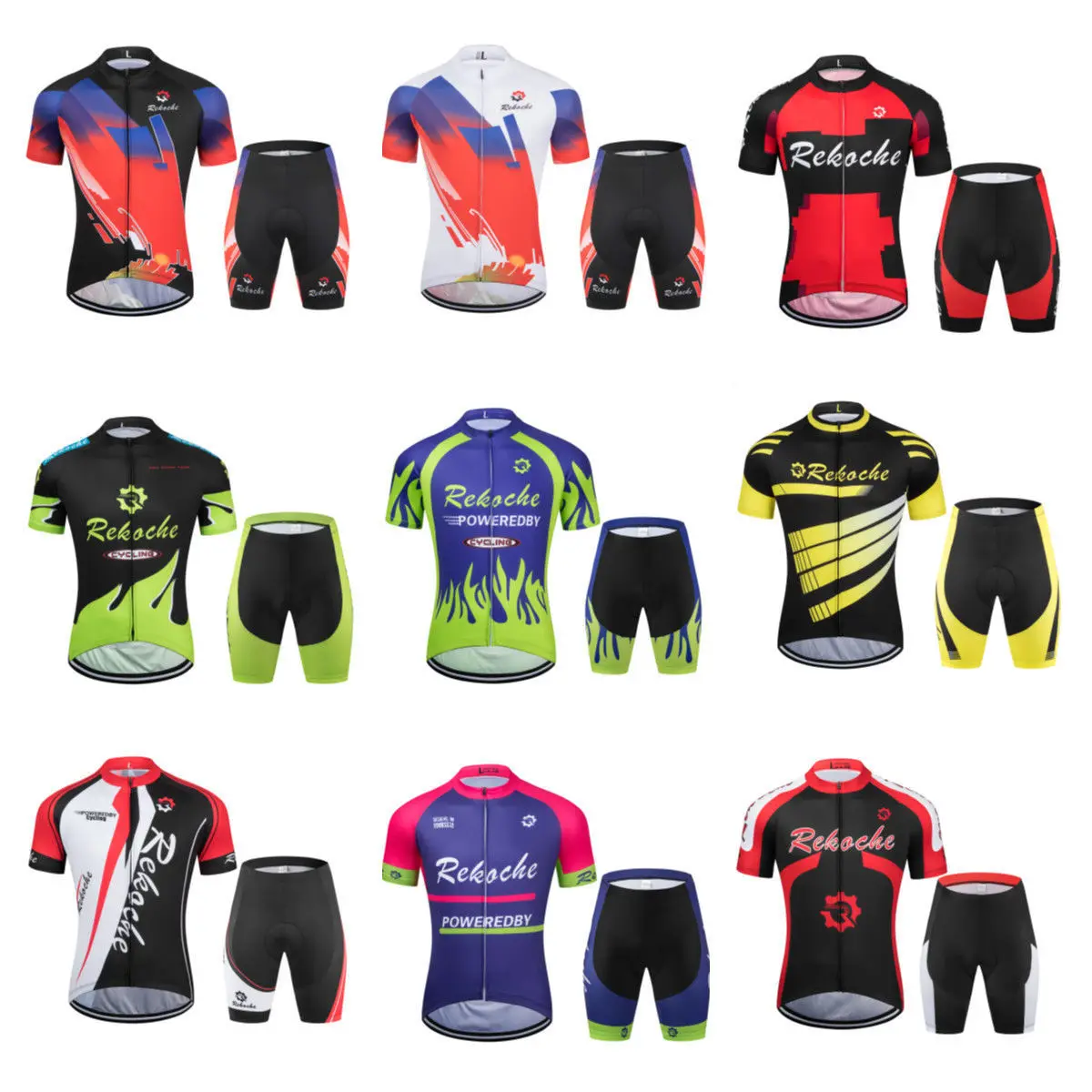 Bicycle Uniform Men's Short Sleeve Cycling Jersey With Bib-short Cycling Set Breathable Racing Sport Mountain Bike Suit