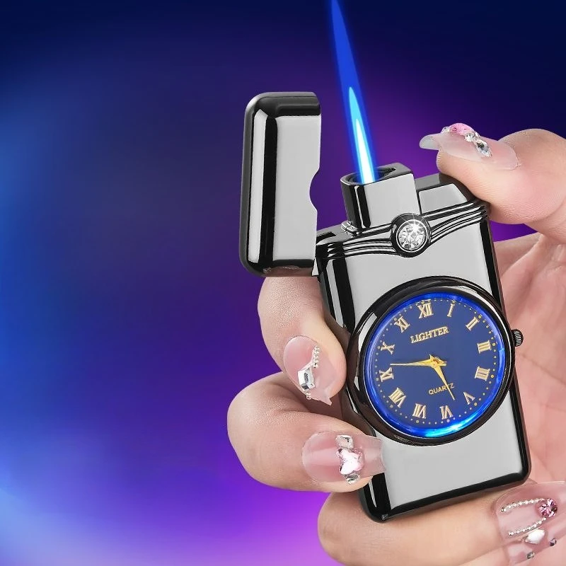 Fashion Direct Flame Windproof Inflatable Lighter, Metal, Cool Multi-functional Men's Cigarette Lighter, Cigarette Accessories