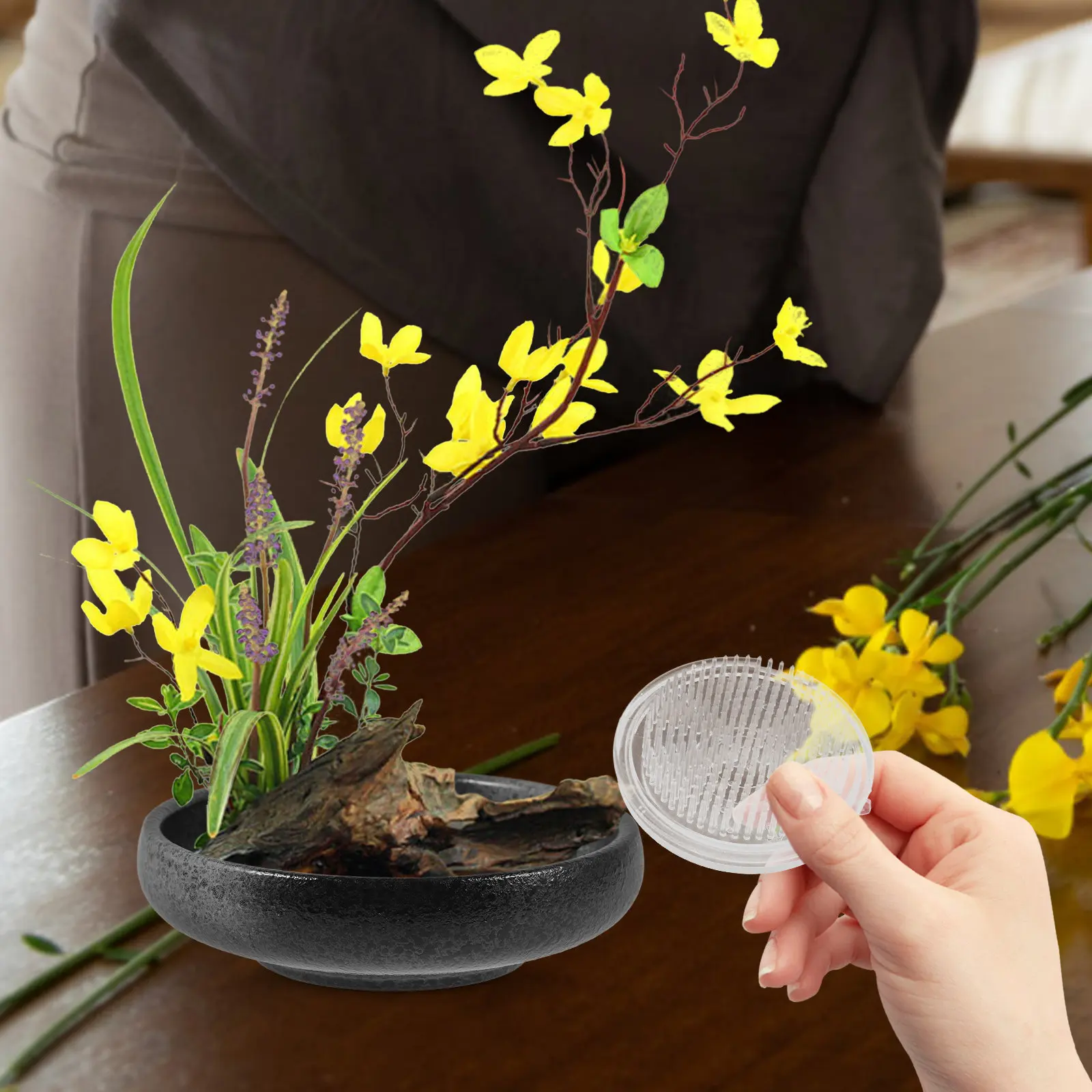 Premium Suction Cup Flower Frog Heavy Duty Floral Arrangement Pin Holder Stable Long Pin Design for DIY Flower Arranging