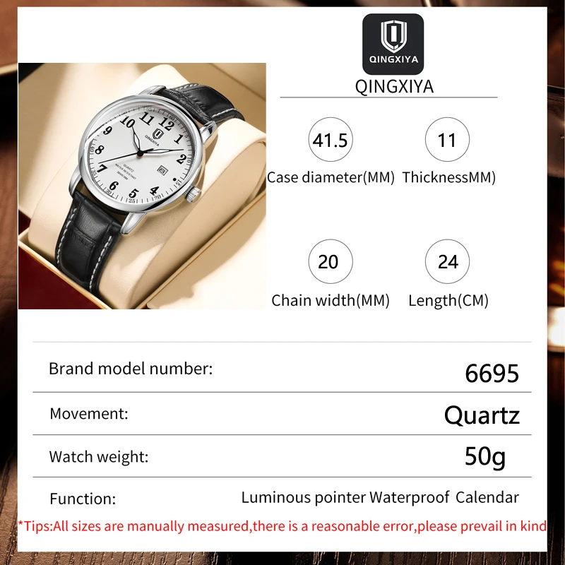 QINGXIYA Mens Watches Top Brand Luxury Leather Strap Fashion Date Quartz Watch Mens Sport Male Clock Hodinky Relogio Masculino