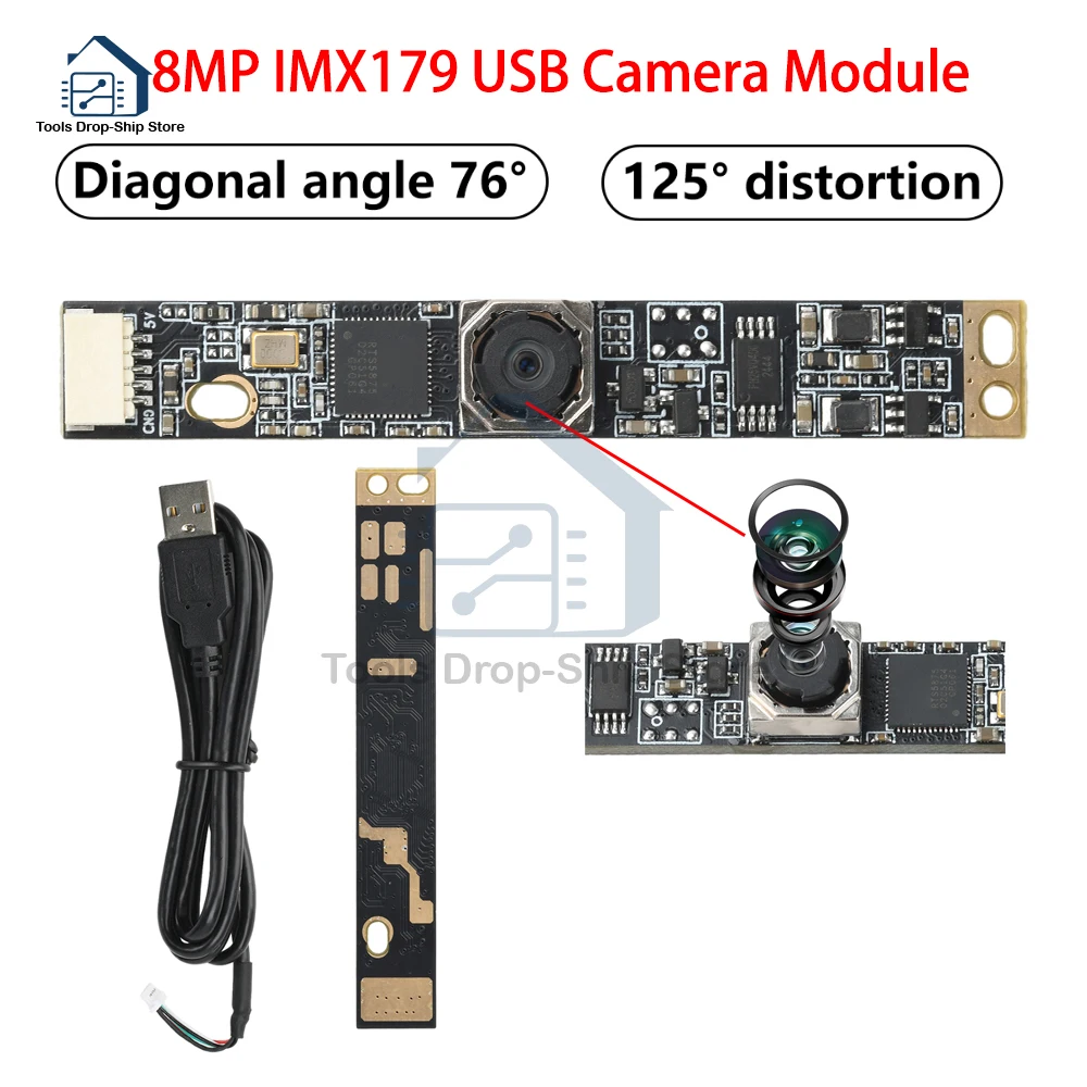 8mp-imx179-usbカメラモジュールボード、ノートパソコンpcコンピューター用、2592x1944解像度、オートフォーカスウェブカメラモジュール、1m-usbアダプターケーブル付き