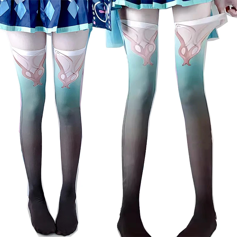 Honkai Star Rail Firefly Cosplay Long Over Knee Thigh Highs Socks Knee High Stockings Lolita 3D Printed Long Stockings Dropship