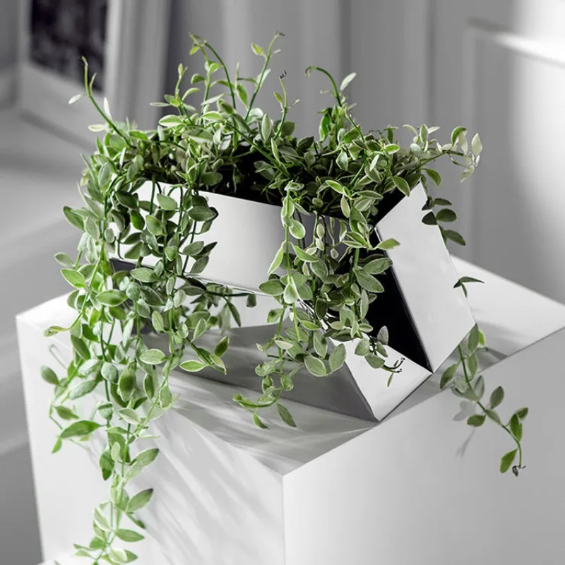 Nordischer Stil Luxuriöse Edelstahl-Blumenvase B&B Wohnzimmer Blumenarrangement Dekoration Tisch Couchtisch Blumendekoration