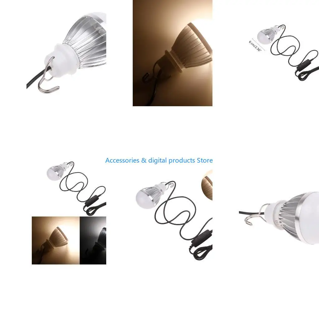 77JD 10W Bulb USB Portable LED Bulb Emergency Bulb with 1.9m Cable with on/off Switch
