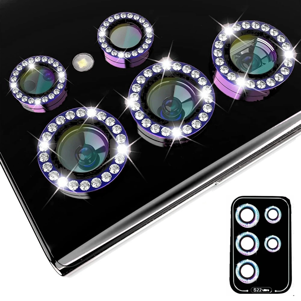 삼성 S25Ultra S23 S24 울트라 메탈 글리터 렌즈 커버 용 다이아몬드 카메라 유리 S22Ultra 렌즈 유리 용 카메라 화면 보호기