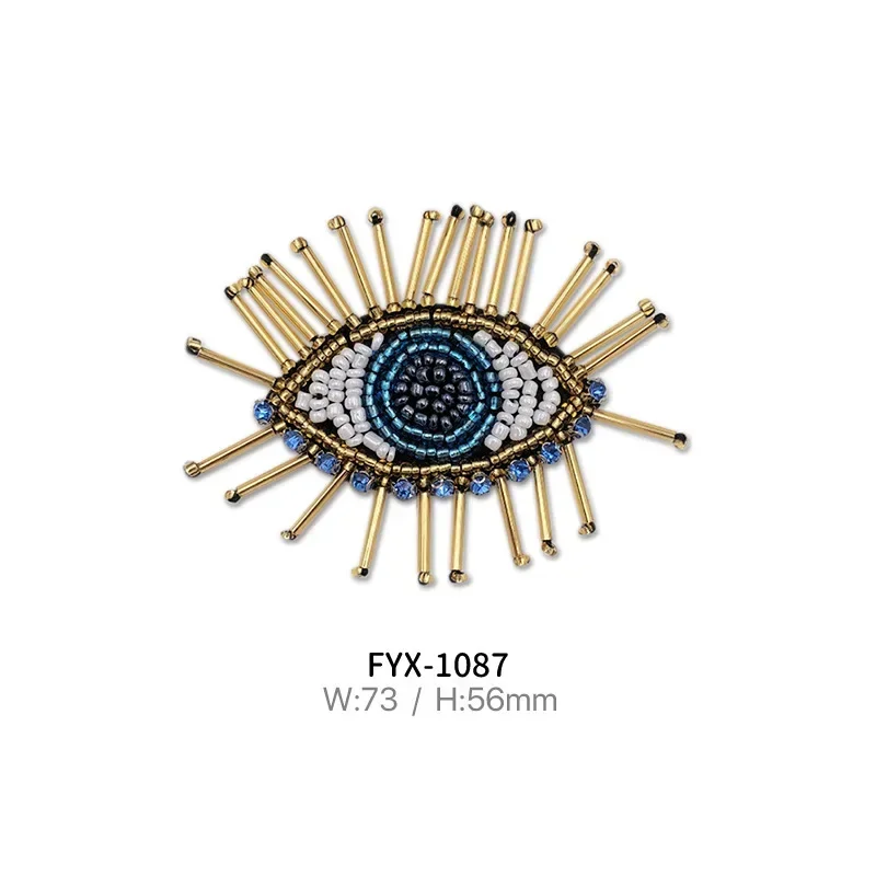Stylish and Simple Bead Eyes Leaf Patch Cloth Sticker Decoration DIY Handmade Accessories DIY