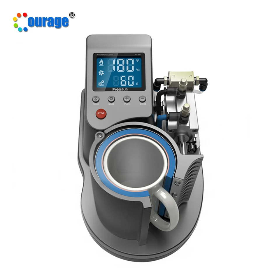 ST-110 Sublimasi Pneumatik Otomatis 11oz Mesin Press Panas Mug Kopi