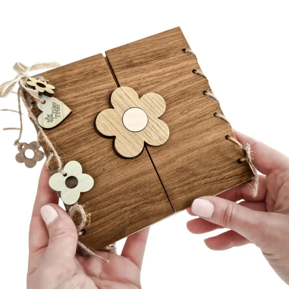 بطاقة تهنئة عيد الأم الرومانسية، بطاقة تهنئة خشبية مضحكة Forget-me-not Flower قابلة للطي، أفضل بطاقة أمي على الإطلاق #4