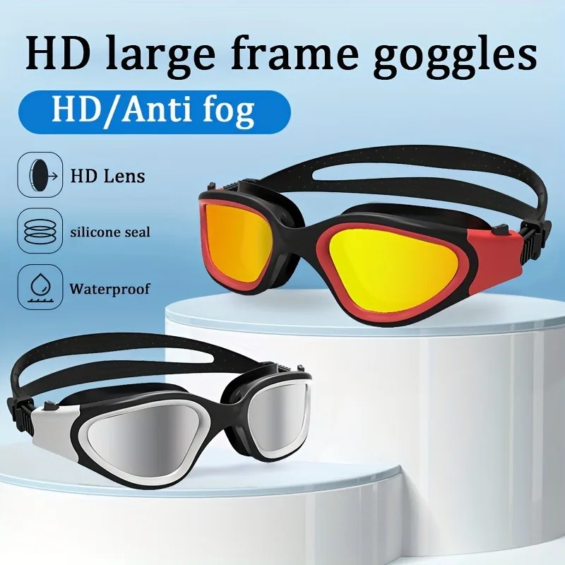 

Adult Competition Swim Goggles, Anti-Fog HD Electroplating Silicone Swimming Goggles with UV Protection & Leakproof Seal Sports