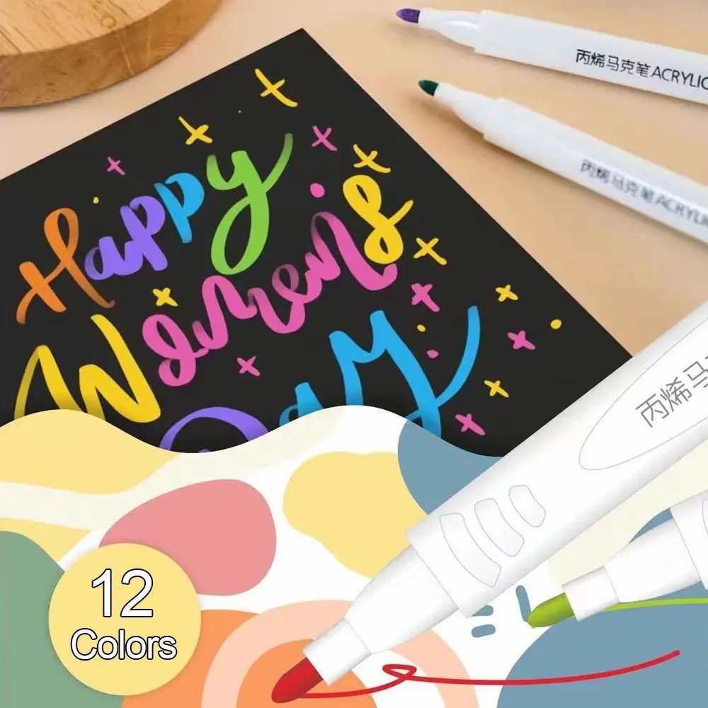 12Pcs/Set Multicolor Covering Power Golf Accesoires Ink Pen Color Changing Pen Acrylic Painter Golf Club Pen