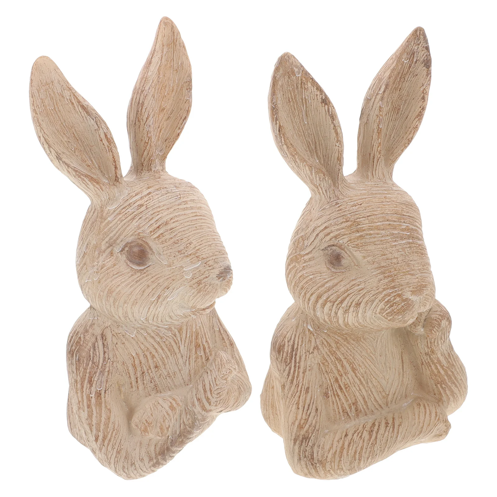 

2Pcs Resin Rabbit Adornment Indoor Outdoor Decorative Small Rabbit Desktop Bonsai Garden Ornament Resin Animal Decoration